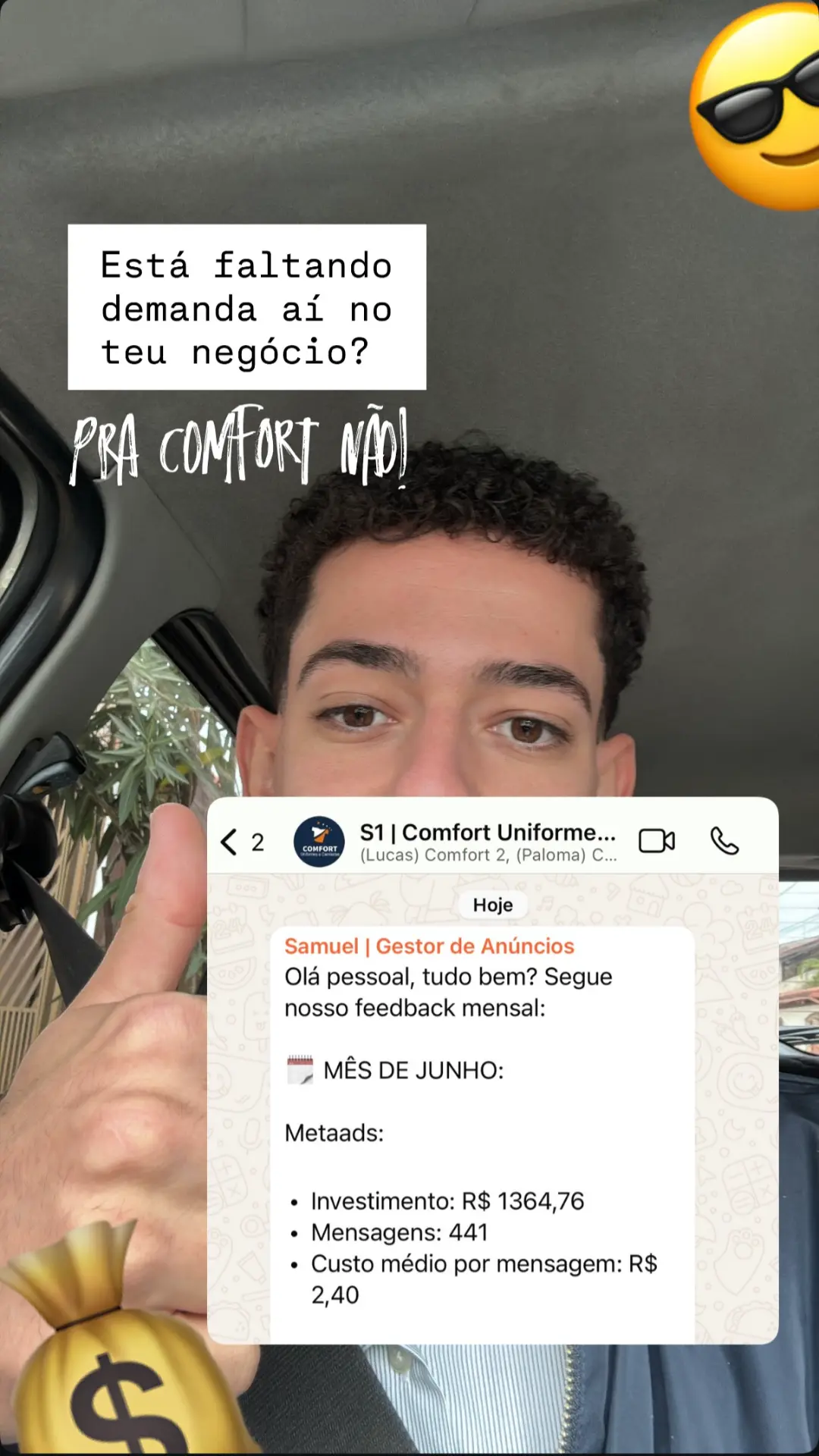 Resultados de demanda e mensagens da Confort Uniformes